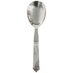 Georg Jensen Pyramid Serving Spoon in Sterling Silver and Stainless Steel