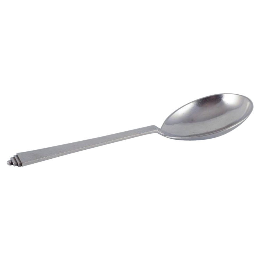 Georg Jensen Pyramid. Serving spoon in sterling silver. Art Deco style.