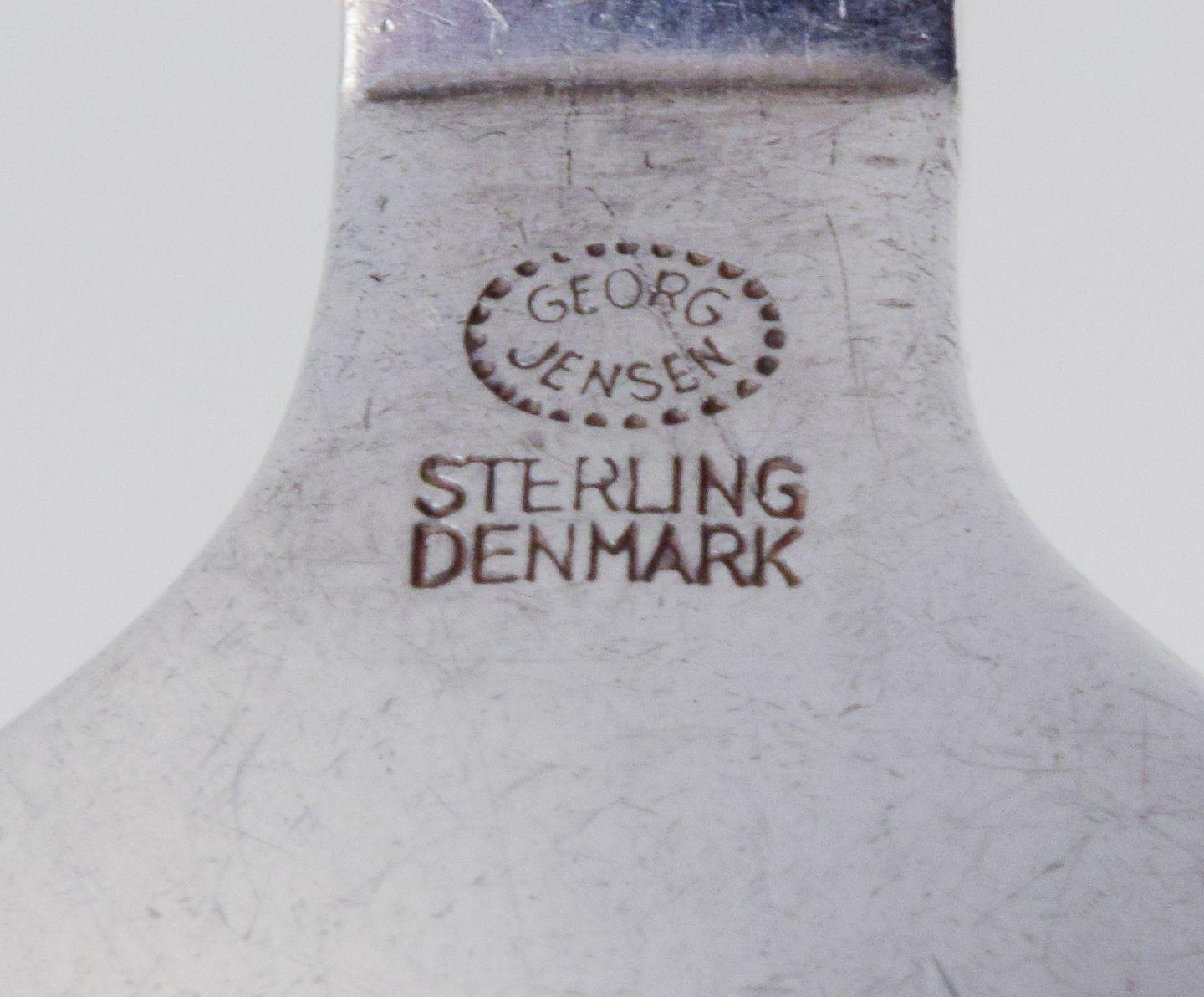 Danish Georg Jensen Pyramid. Serving spoon in sterling silver. For Sale