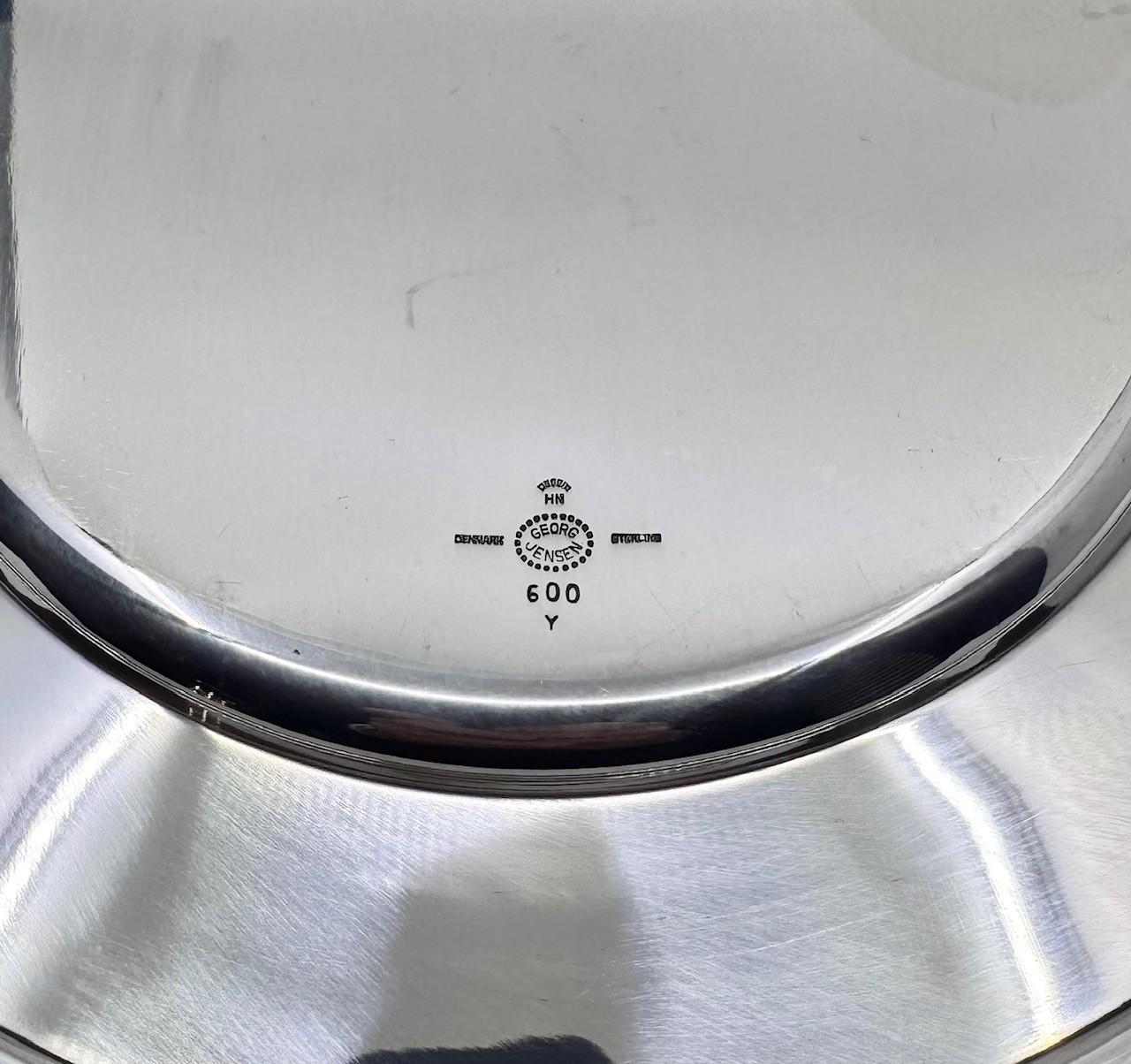 Georg Jensen Set di 12 piatti da portata in argento Sterling 600Y In condizioni ottime in vendita a Hellerup, DK