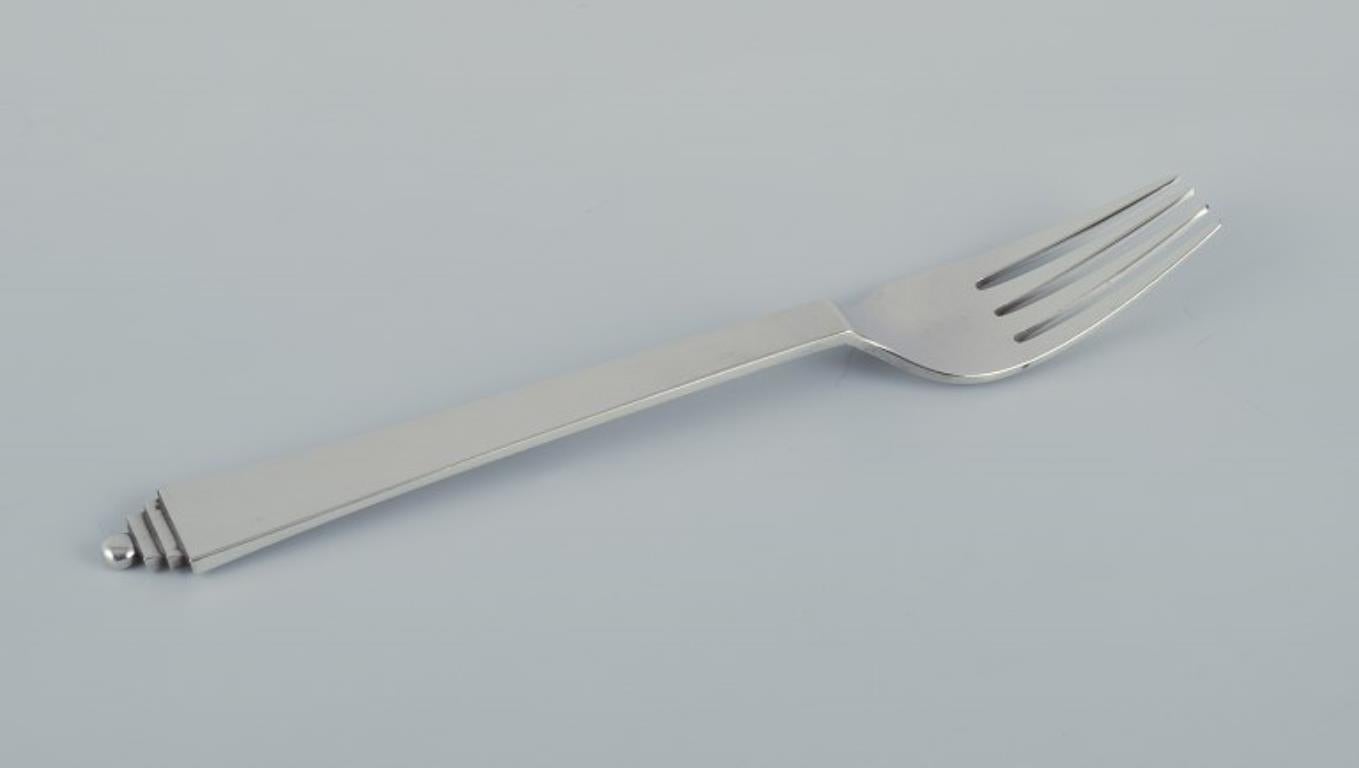 Georg Jensen Pyramide. 
Ein Satz von sechs Gabeln aus Sterlingsilber. 
Nach 1945 gestempelt.
In perfektem Zustand.
Abmessungen: L 18,0 cm.