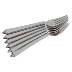 Pirámide Georg Jensen. Juego de seis tenedores de plata de ley.