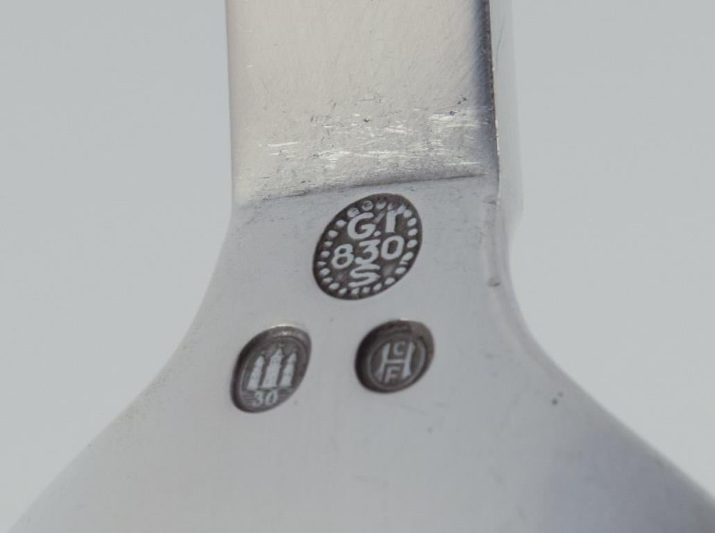 Danese Piramide di Georg Jensen. Set di sei cucchiai da tavola in argento 830 e argento sterling in vendita