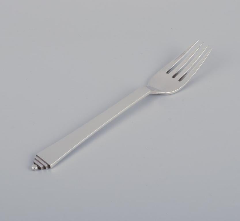 Art Déco Georg Jensen Pyramid, set di sei forchette da pranzo in argento sterling. 1915-1932 in vendita