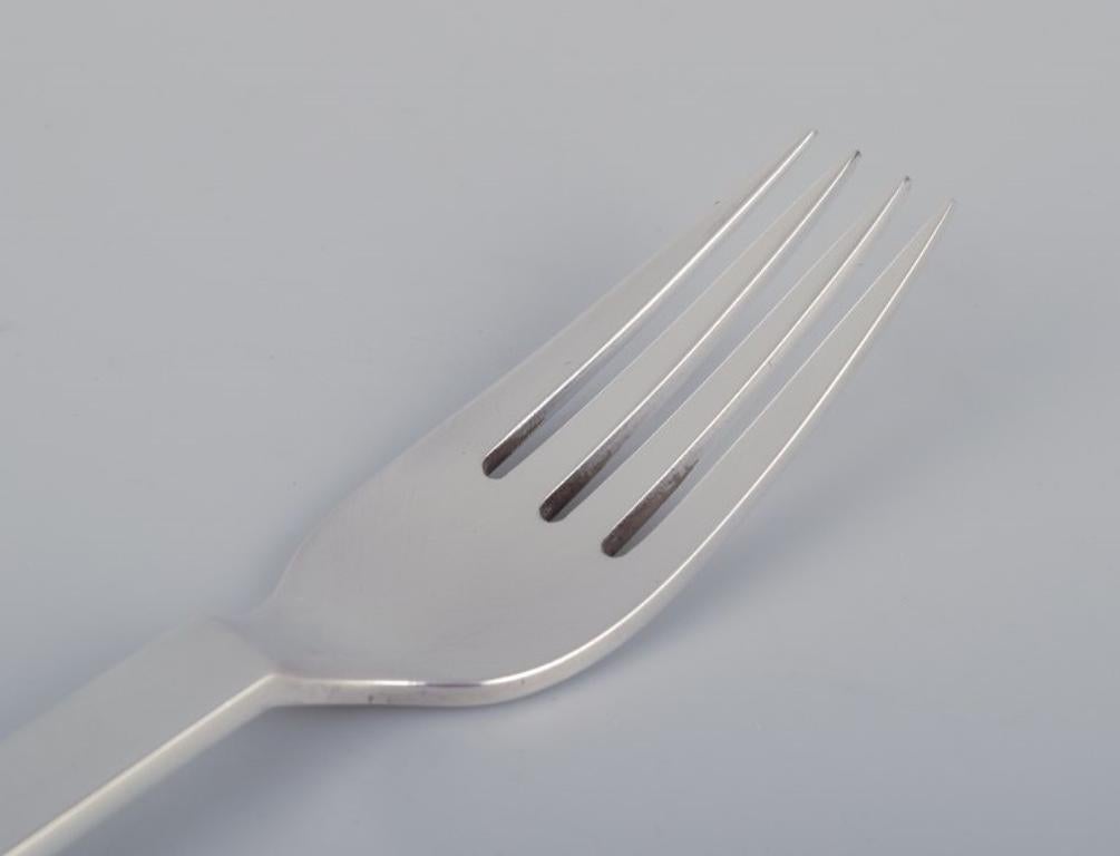 Georg Jensen Pyramid, set di sei forchette da pranzo in argento sterling. 1915-1932 In condizioni ottime in vendita a Copenhagen, DK
