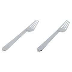 Georg Jensen Pyramid, set of two dinner forks in sterling silver.
