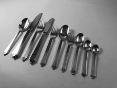 Georg Jensen Pyramid Silverware Service for Twelve