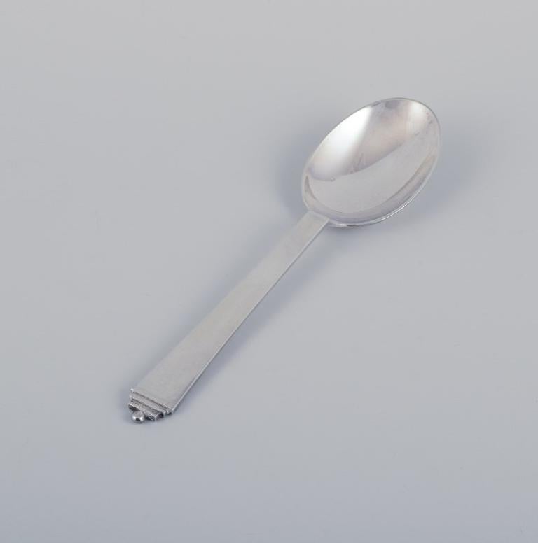 Georg Jensen Pirámide, seis cucharas de comedor de plata de ley. Art Decó en venta