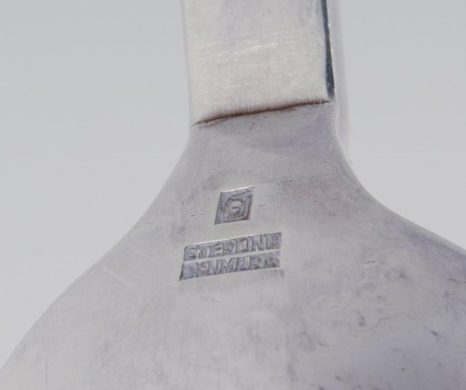 Georg Jensen Pirámide, seis cucharas de comedor de plata de ley. en Excelente estado para la venta en Copenhagen, DK