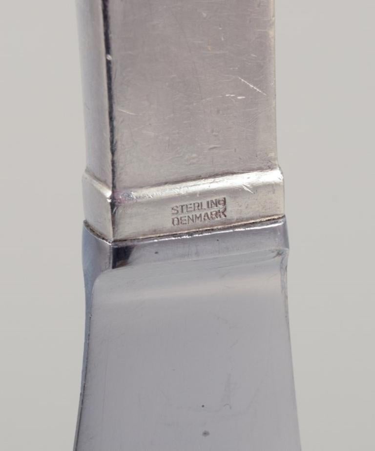 Georg Jensen Pyramid, quattro coltelli a manico corto in argento sterling In condizioni ottime in vendita a Copenhagen, DK