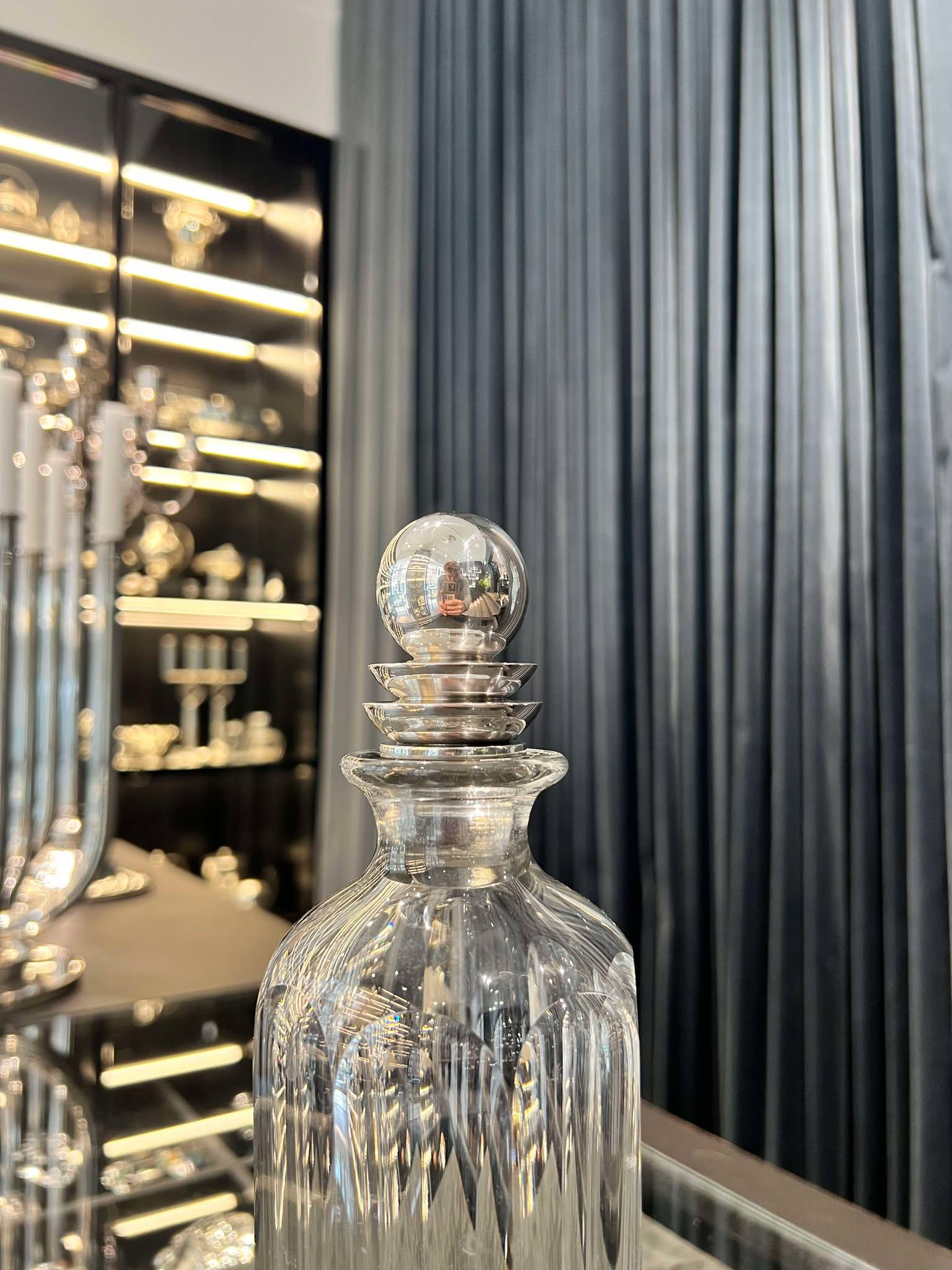 Danese Decanter Georg Jensen Pyramid Sterling Silver Baccarat 206