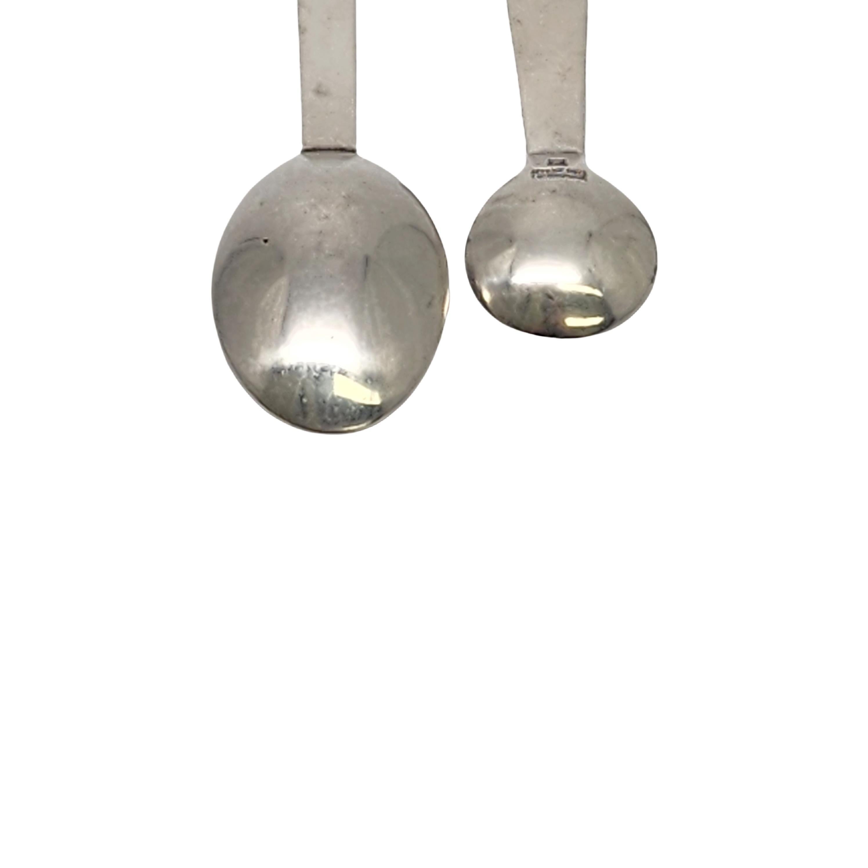 Georg Jensen Pyramid Sterling Silver Mocha & Individual Salt Spoons #18328 For Sale 3
