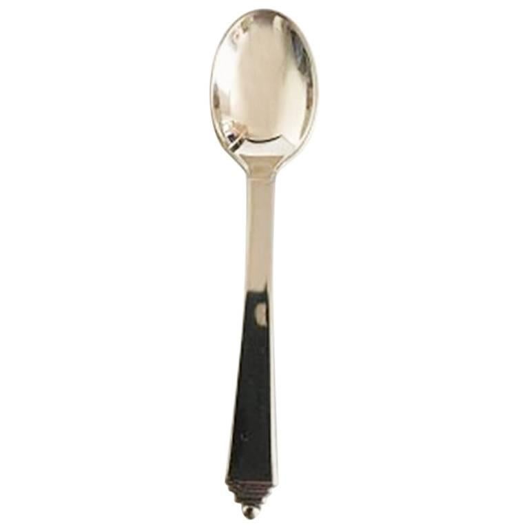 Georg Jensen Pyramid Sterling Silver Mocha Spoon No 035 For Sale