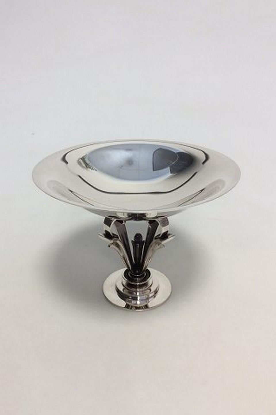 Art Deco Georg Jensen Pyramid Sterling Silver Pedestal Bowl by Harald Nielsen No 688 For Sale