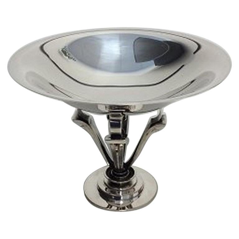 Georg Jensen Pyramid Sterling Silver Pedestal Bowl by Harald Nielsen No 688 For Sale