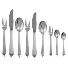 Georg Jensen Pyramide Sterling Silber Set für 12, 1926