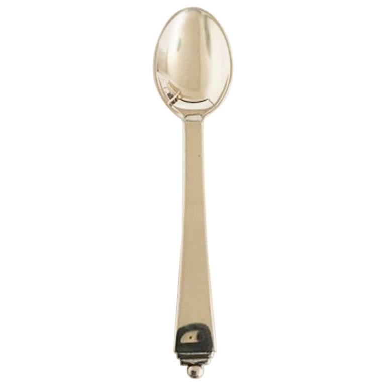 Georg Jensen Pyramid Sterling Silver Tea Spoon No 033 For Sale