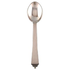 Georg Jensen "Pyramid" Teaspoon in Sterling Silver, 1930s-1940s, 11 Pcs