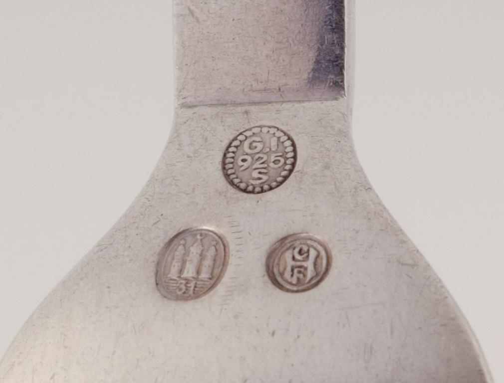 Georg Jensen Pyramide. Drei Mittagessgabeln aus Sterlingsilber. (20. Jahrhundert) im Angebot