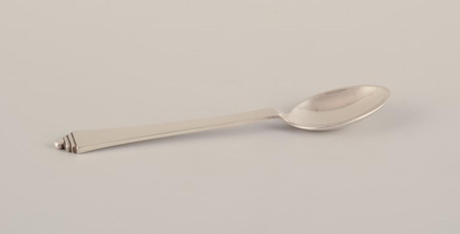 Danish Georg Jensen Pyramid. Two coffee spoons in sterling silver. Dated 1933-1944