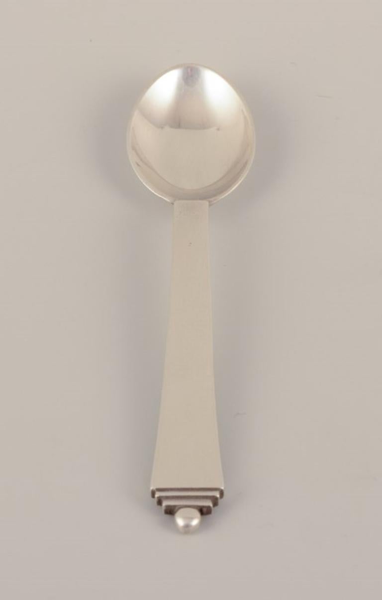 Mid-20th Century Georg Jensen Pyramid. Two coffee spoons in sterling silver. Dated 1933-1944