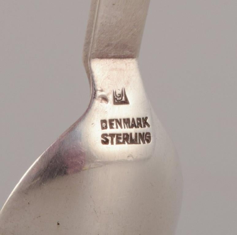 Georg Jensen Pyramid. Two coffee spoons in sterling silver. Dated 1933-1944 For Sale 1