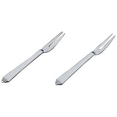 Georg Jensen Pyramid. Two cold meat forks in sterling silver.