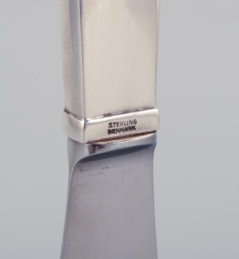 Mid-20th Century Georg Jensen Pyramide. Art Deco dinner knife with a long handle. For Sale