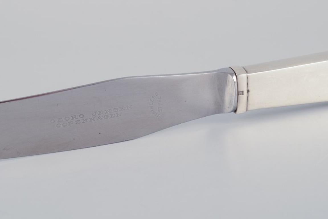 Georg Jensen Pyramide. Art Deco dinner knife with a long handle. For Sale 1