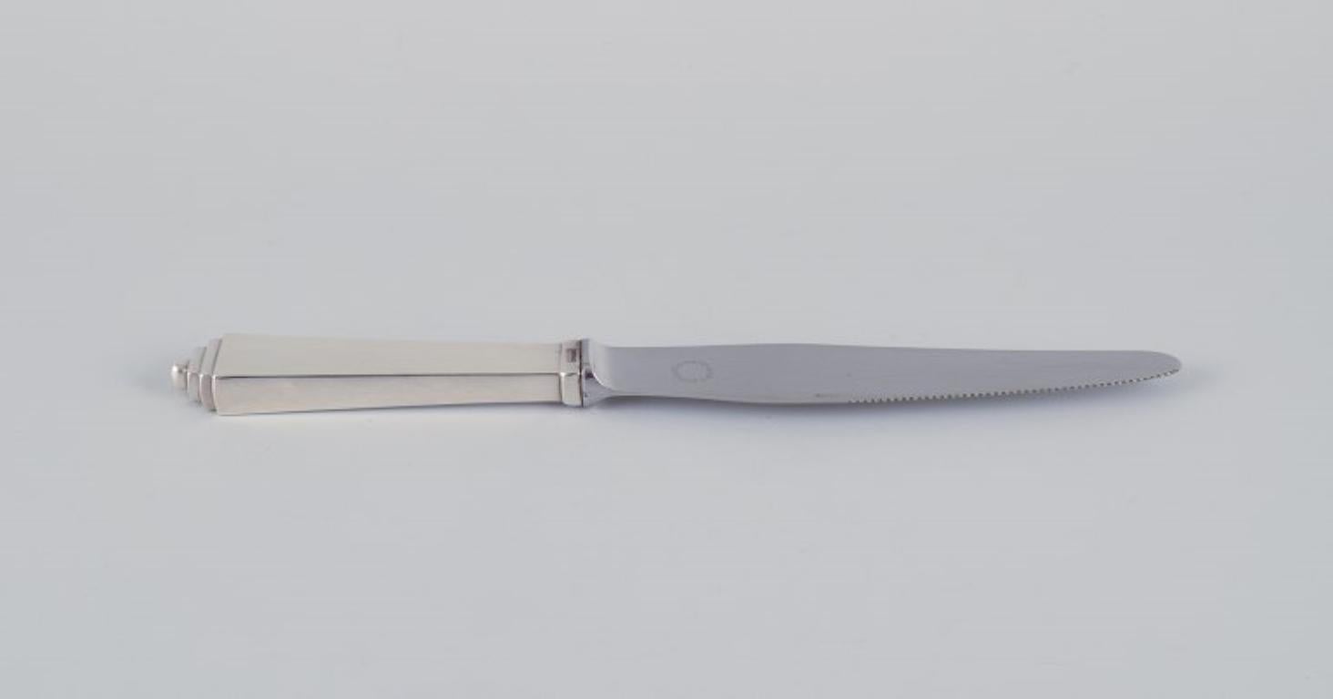 Danish Georg Jensen Pyramide. Art Deco lunch knife with a long handle. For Sale