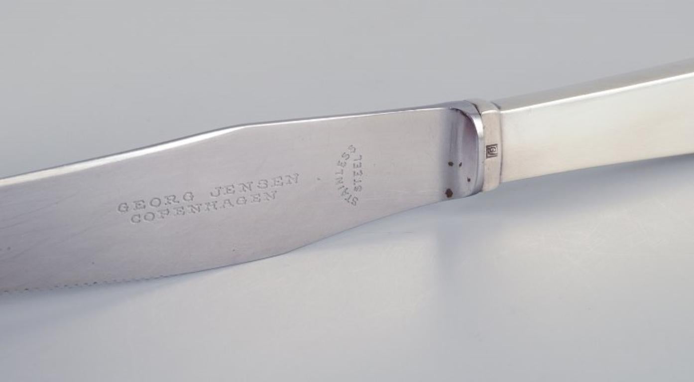 Mid-20th Century Georg Jensen Pyramide. Art Deco lunch knife with a long handle. For Sale