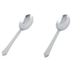 Georg Jensen Pyramide, set of two dinner spoons in sterling silver.