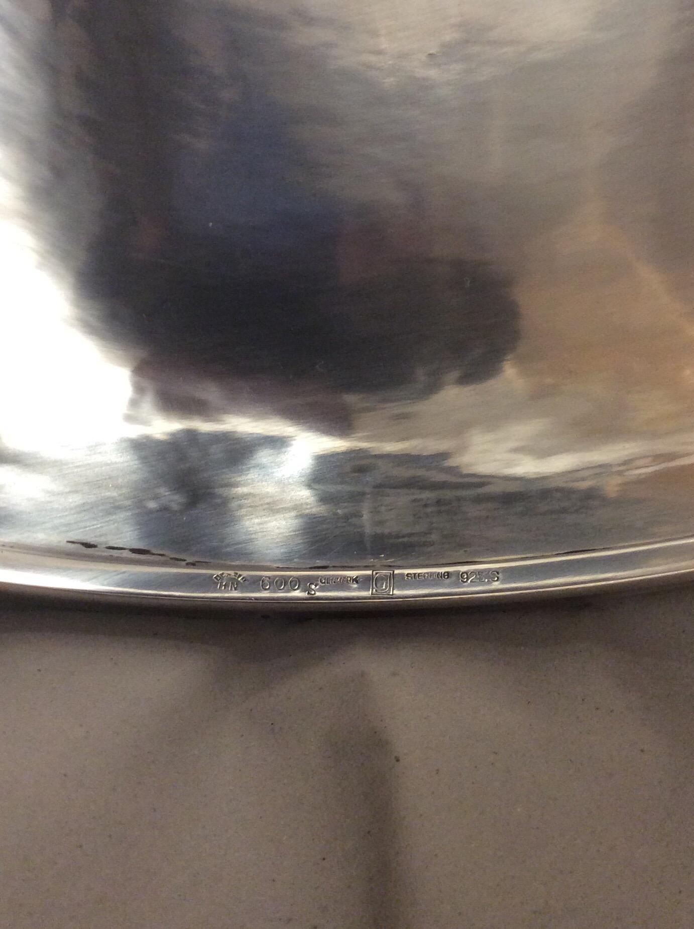 Georg Jensen Pyramide Sterling Silver Game Tray with Cover No 600 S and T In Good Condition For Sale In Copenhagen, DK