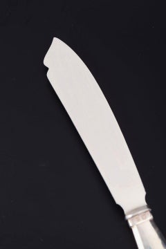 Georg Jensen, raro coltello da torta in argento e acciaio inossidabile. Motivo vichingo.