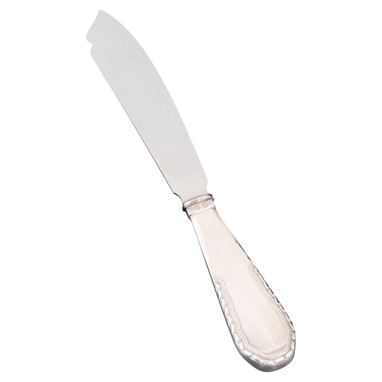 Georg Jensen, rare cake knife in silver and stainless steel. Viking pattern.