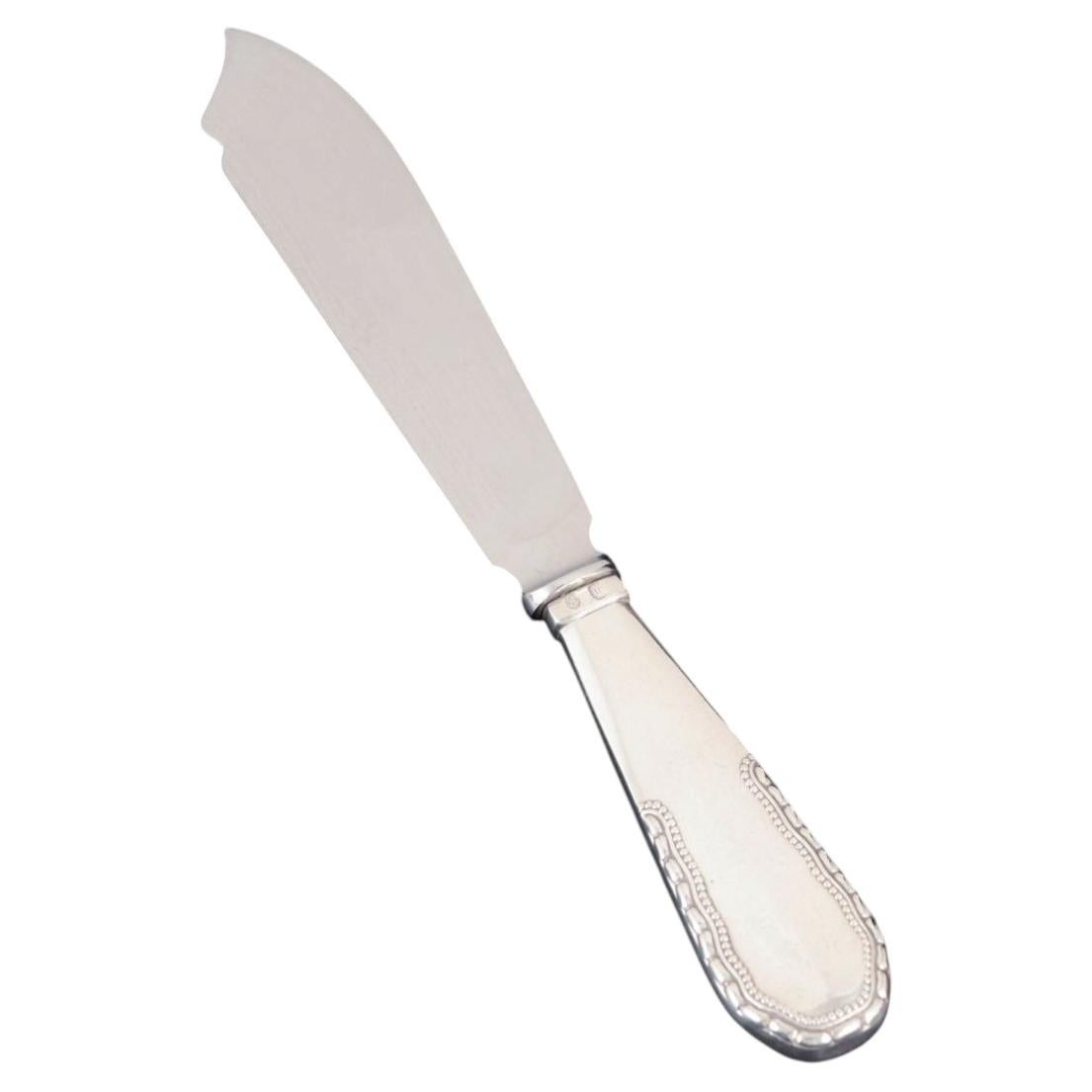 Georg Jensen, rare cake knife in silver and stainless steel. Viking pattern.