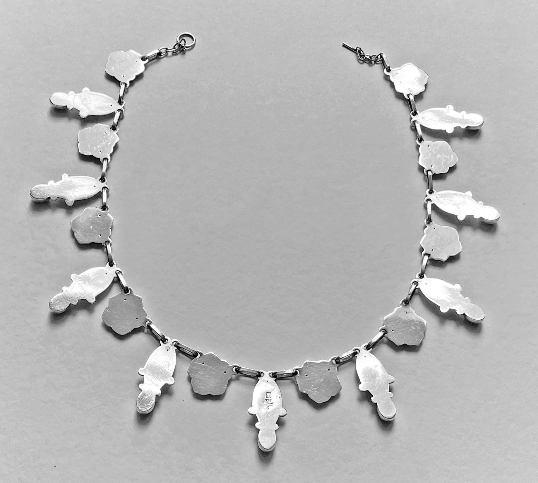 Georg Jensen Rare Design Sterling Amethyst Necklace C.1930 In Good Condition In Toronto, Ontario