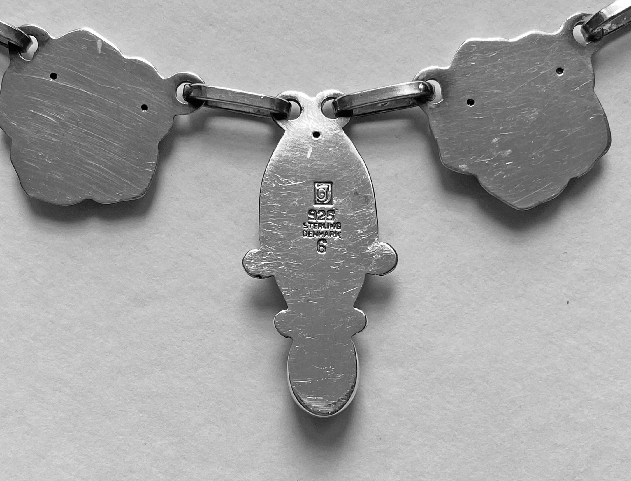 Mid-20th Century Georg Jensen Rare Design Sterling Amethyst Necklace C.1930