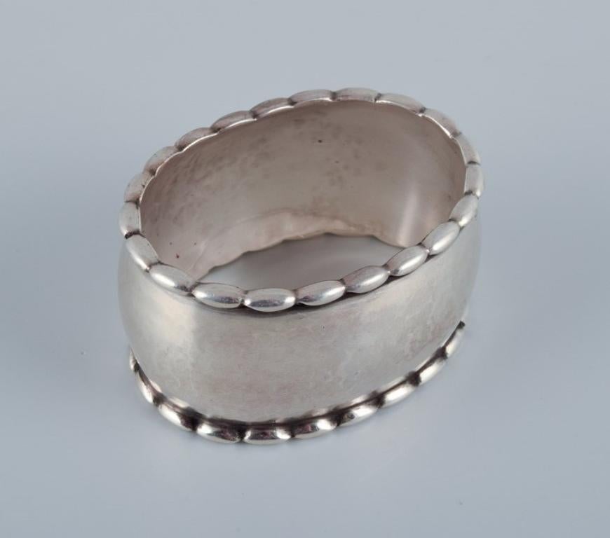 Danish Georg Jensen, rare sterling silver napkin ring. Model number 7A.  For Sale