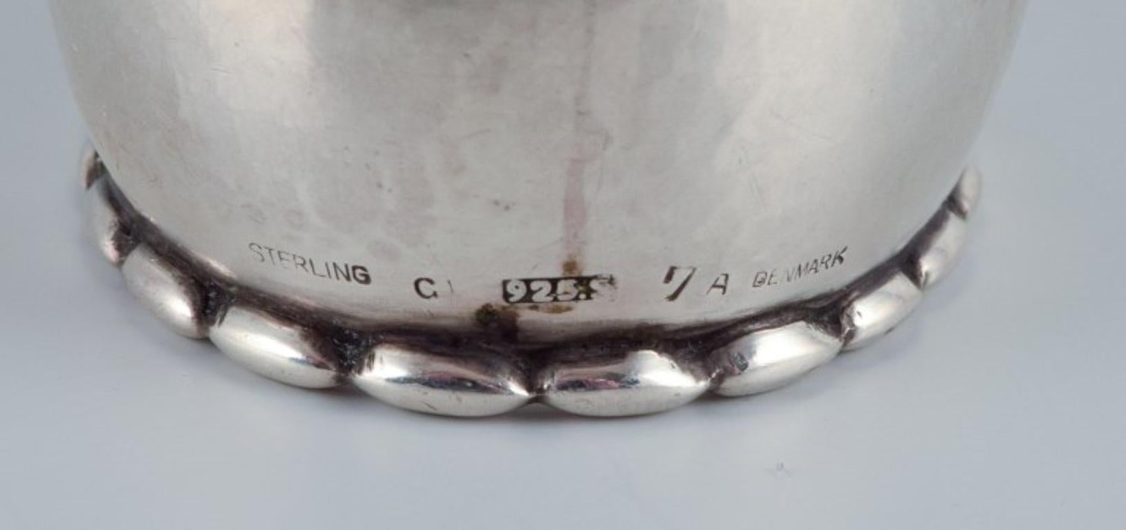 Georg Jensen, rare anneau de serviette en argent sterling. Numéro de modèle 7A.  Excellent état - En vente à Copenhagen, DK