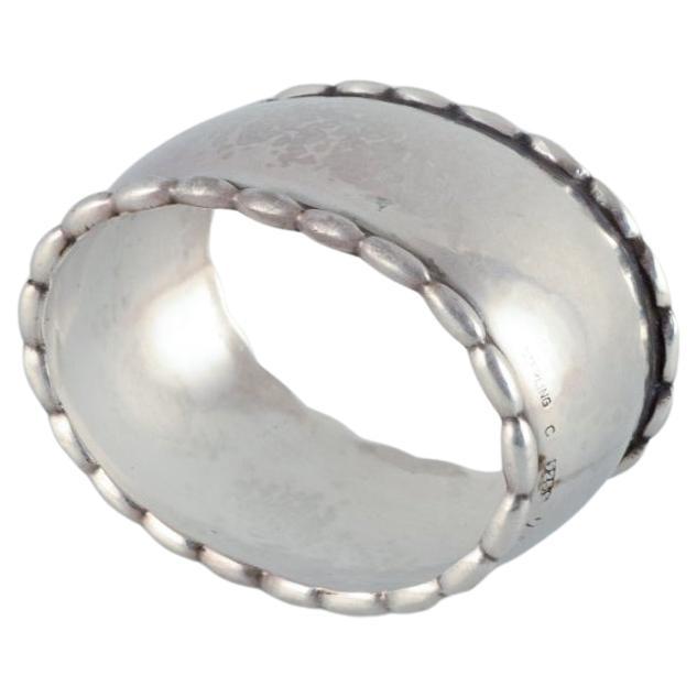 Georg Jensen, rare sterling silver napkin ring. Model number 7A.  For Sale