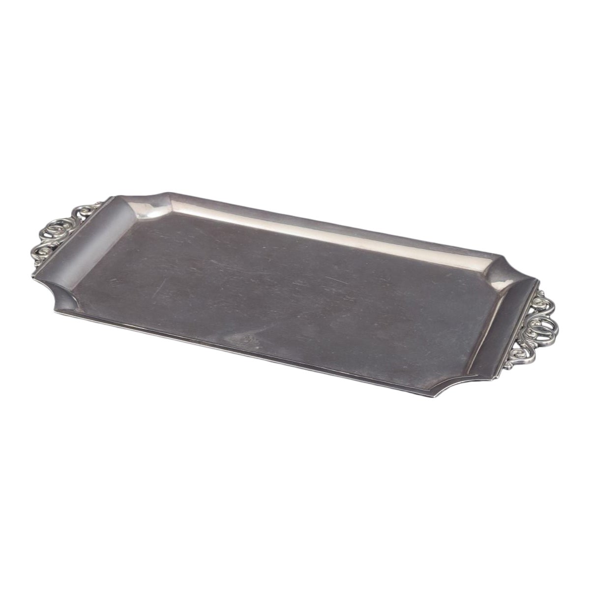 Georg Jensen. Rectangular sterling silver tray, model 305B. For Sale