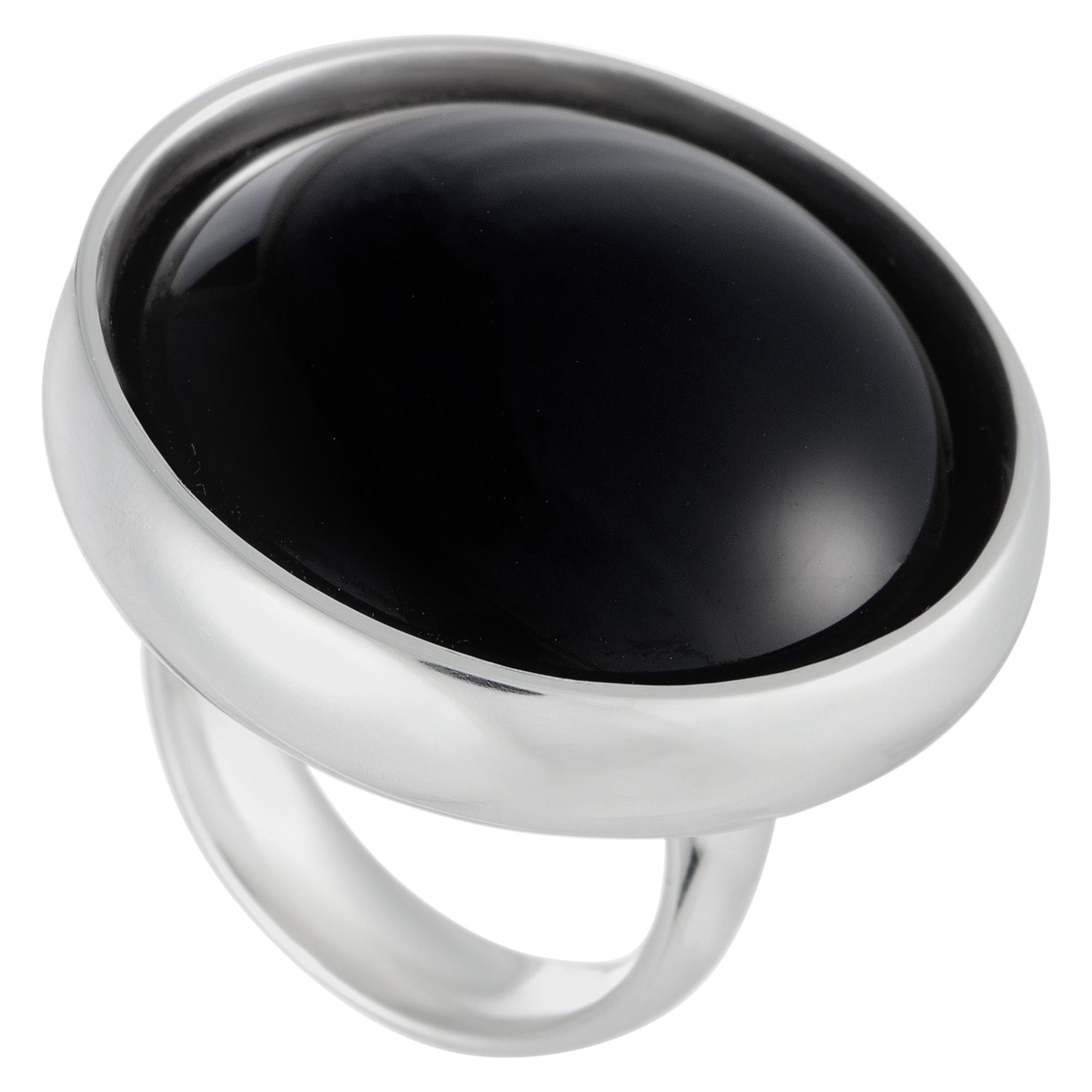 Georg Jensen Regitze Sterling Silver and Black Agate Ring