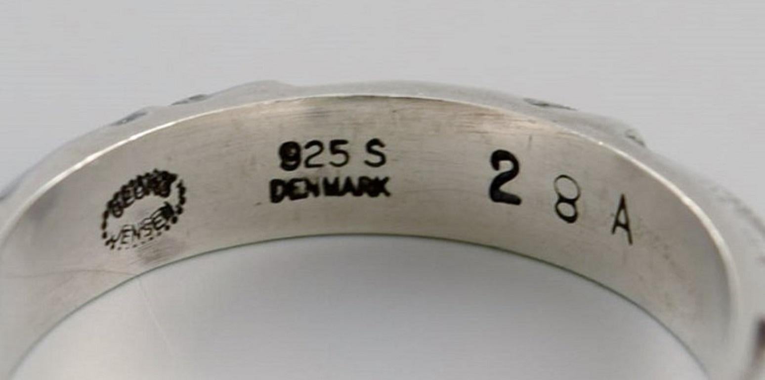 Georg Jensen Ring in Sterling Silver, Model 28A, Late 20th Century In Excellent Condition For Sale In bronshoj, DK