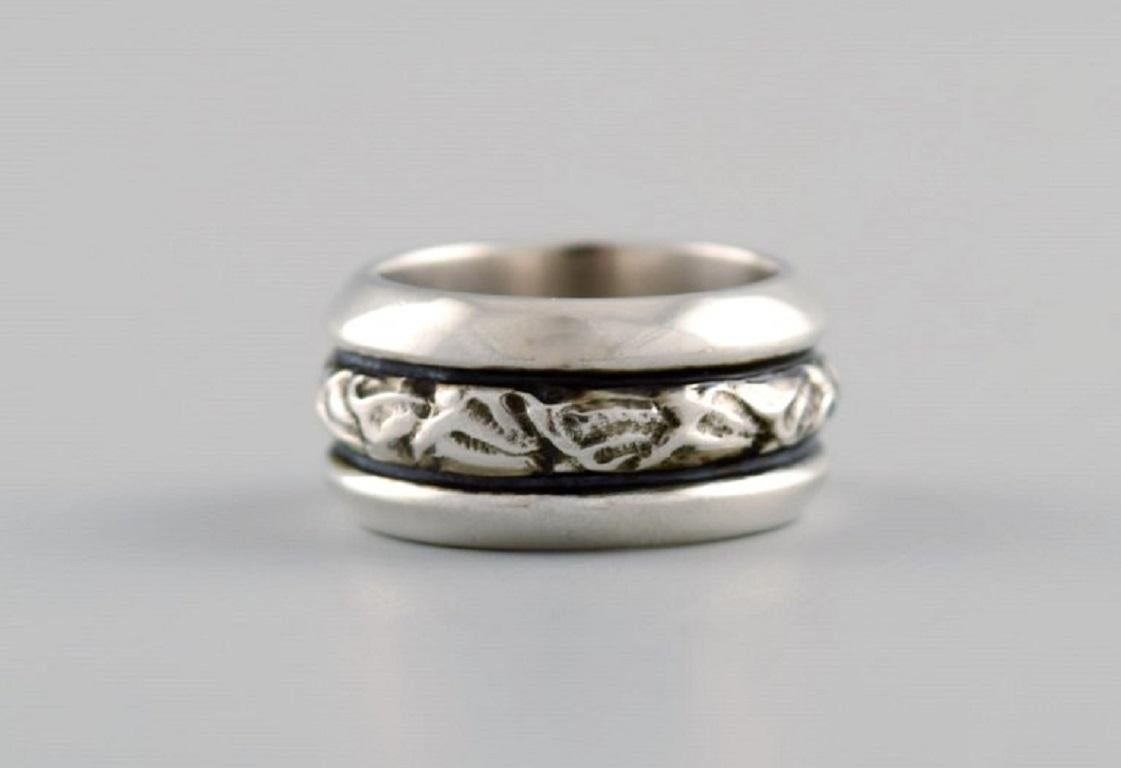 Modern Georg Jensen Ring in Sterling Silver, Model 28D, Late 20th Century For Sale