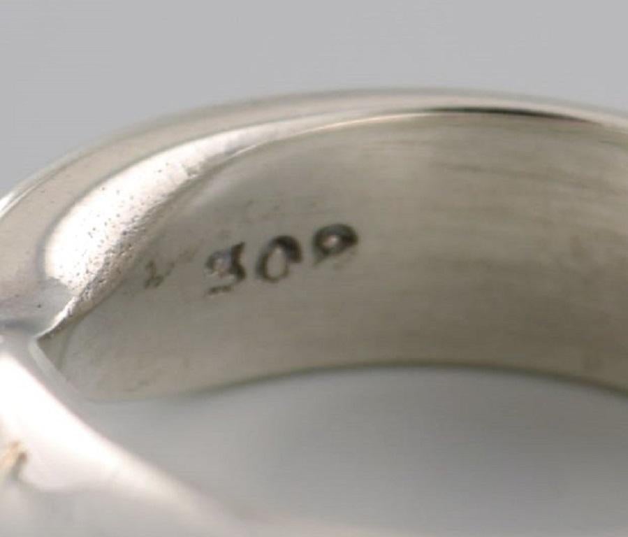 Women's Georg Jensen ring in turned sterling silver. Model 308. Late 20th C. For Sale
