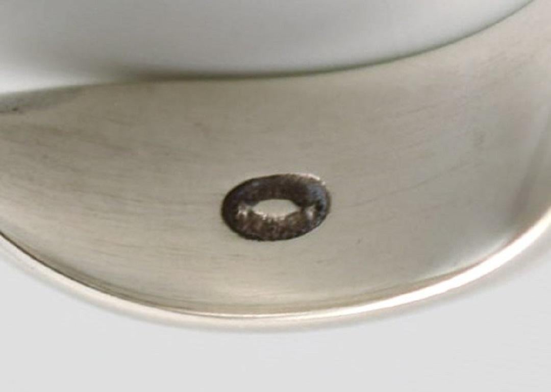 Georg Jensen ring in turned sterling silver. Model 308. Late 20th C. For Sale 1