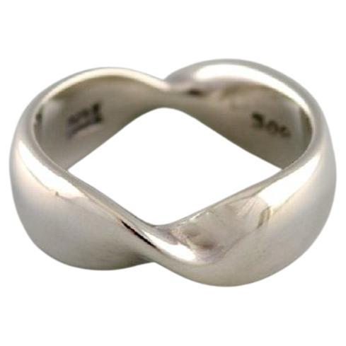 Georg Jensen ring in turned sterling silver. Model 308. Late 20th C. For Sale
