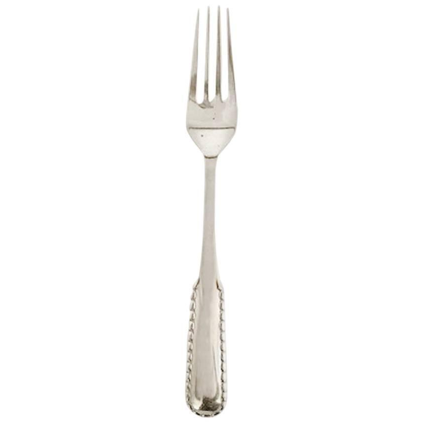 Georg Jensen Rope Silver Lunch Fork #022 For Sale