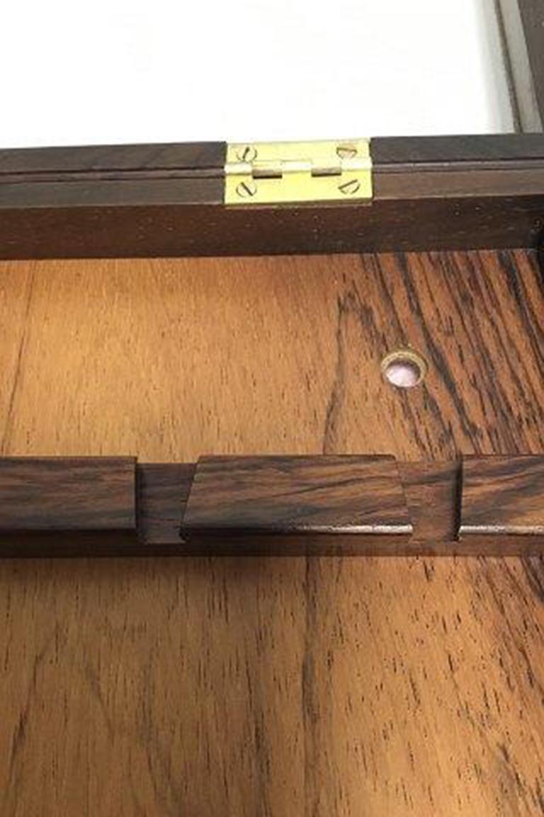 Argento 925 Georg Jensen Scatola da parete per cucchiai in legno di palissandro e vetro montato in vendita